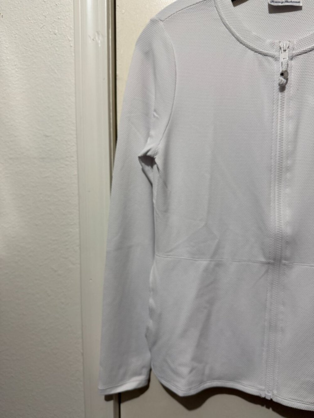 Tommy Bahama White Textured Full Zip Cardigan Jacket Pineapple Pull - Picture 4 of 15
